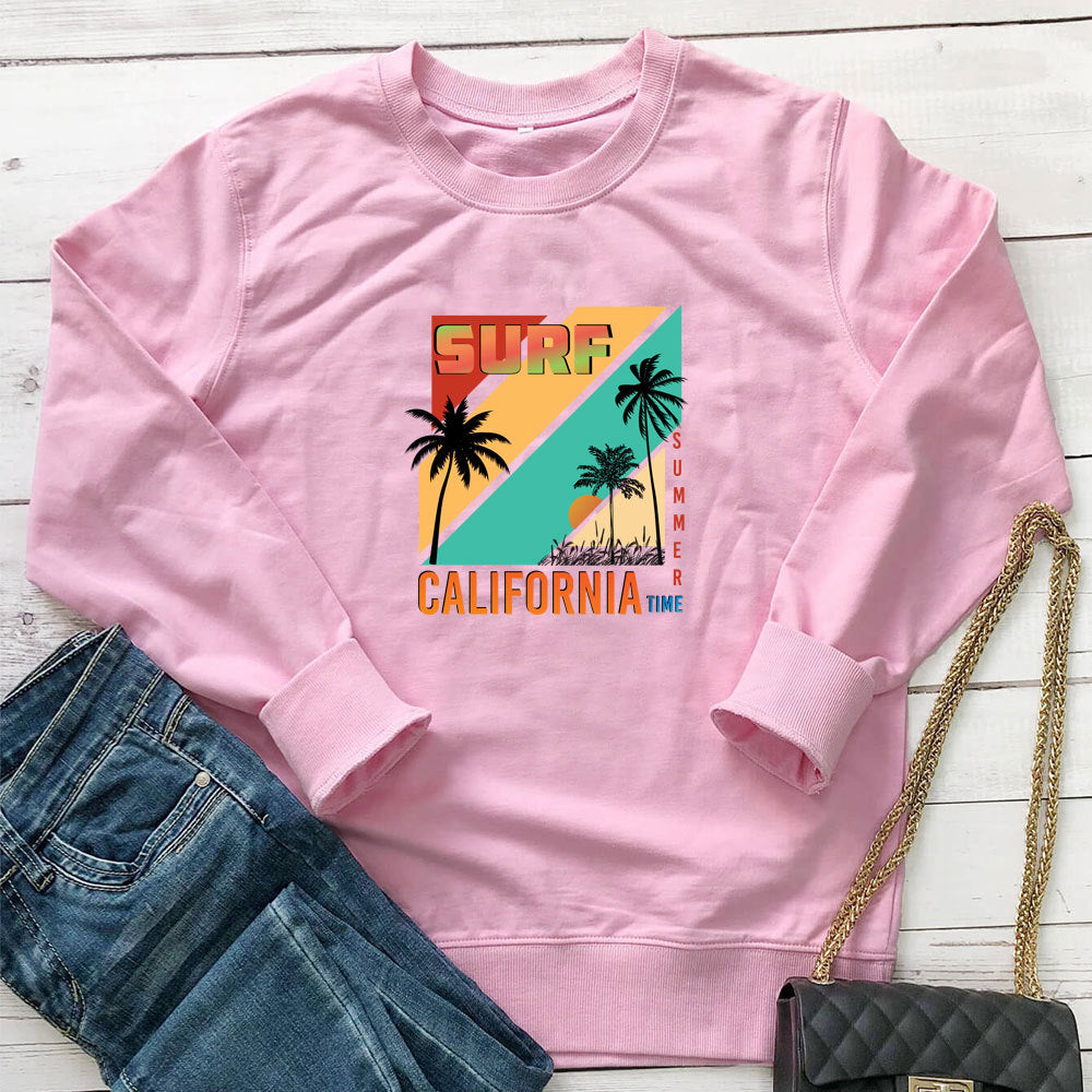 Holiday colored patterned letter printed hoodie