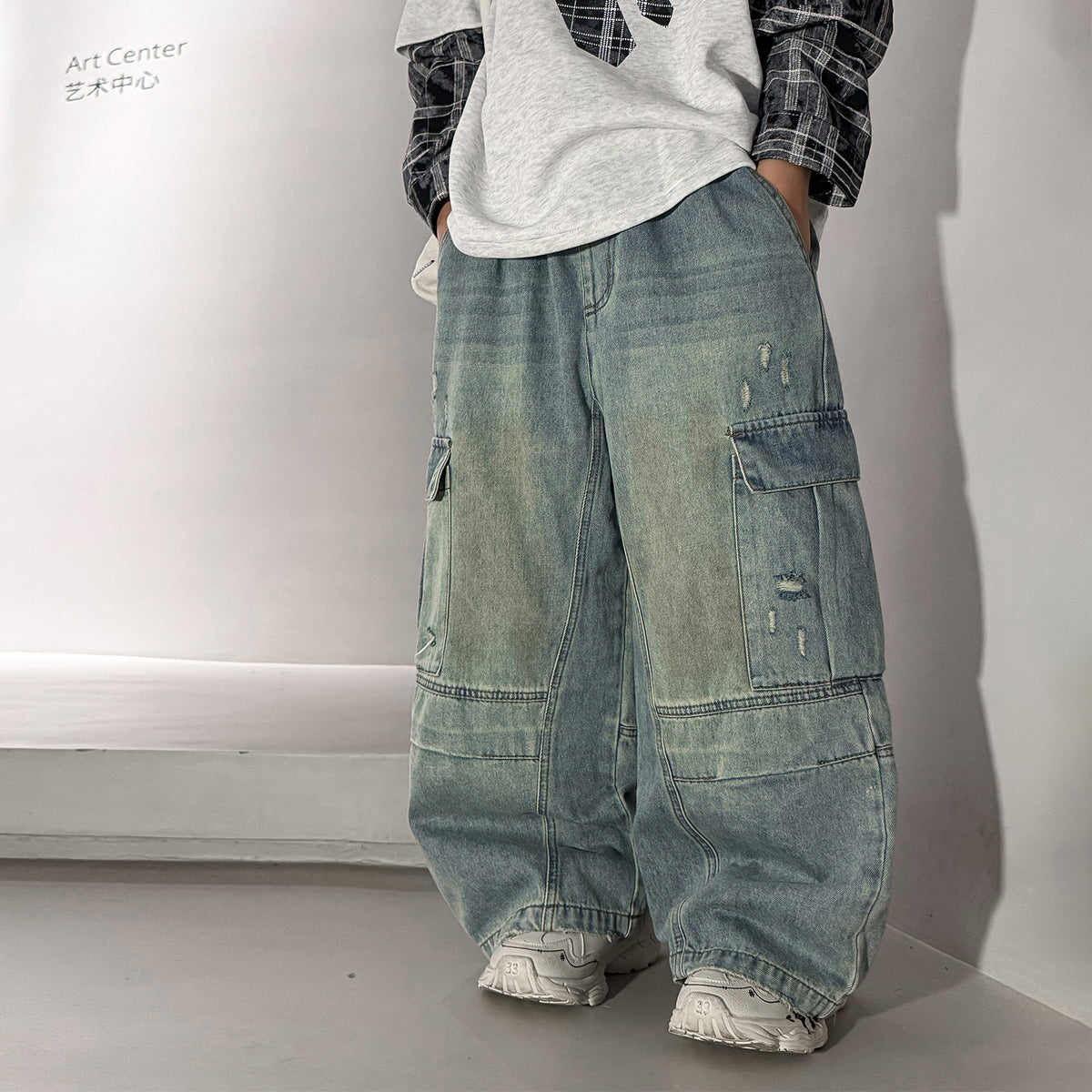 Boys' Straight Leg Jeans and Cargo Pants for Medium  Large Kids