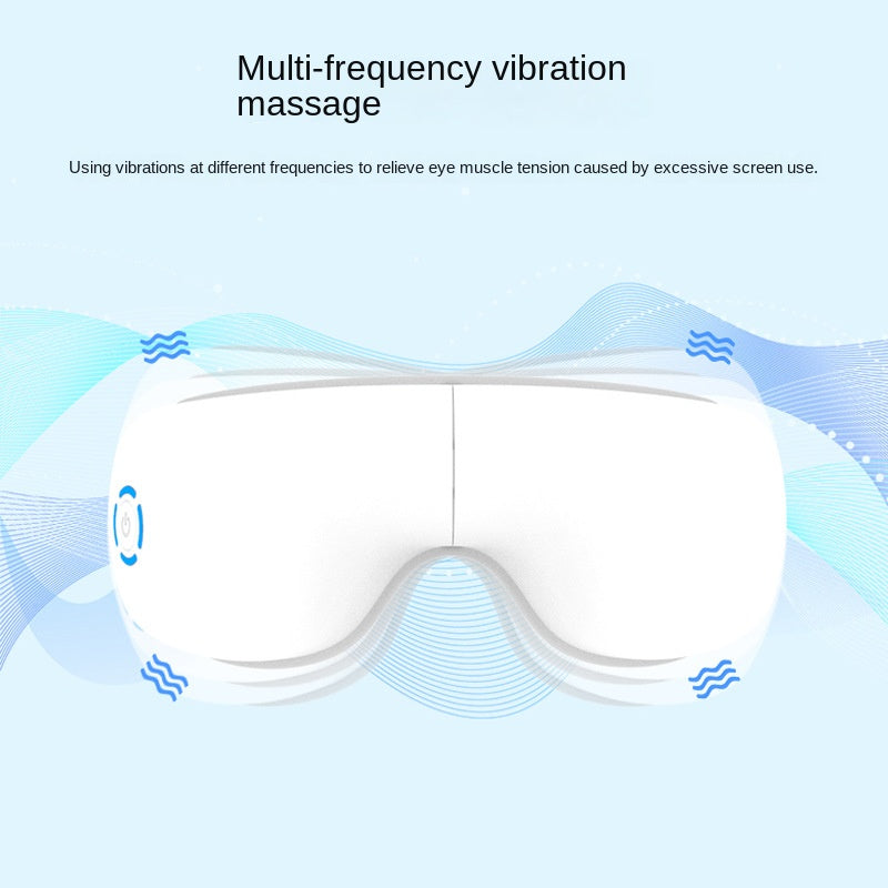 Massajador de Olhos com Bluetooth e Terapia de Calor — Recarregável | Dobrável | Branco