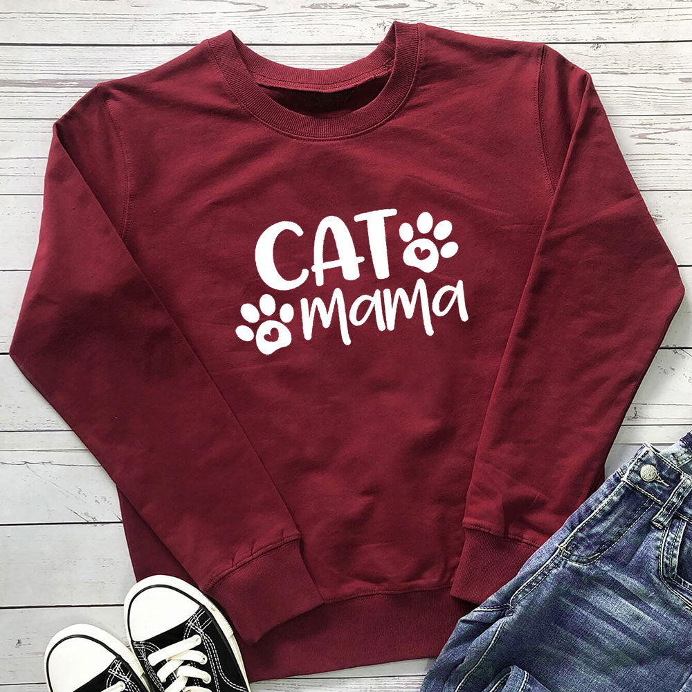 Cat Mama lettering cat print