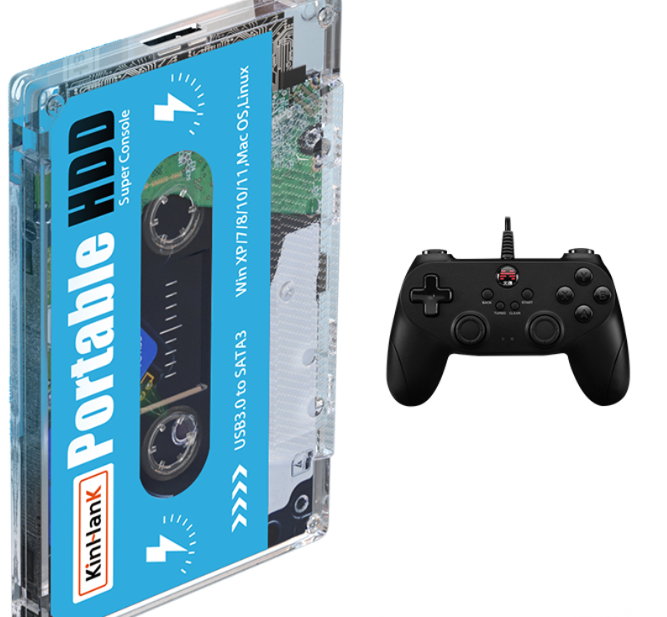 Kinhand 500GB Portable External HDD with 55,000 Retro Games for PSP/SEGA SATURN/Wii Gaming Card for Computer/Laptop