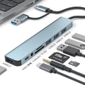 USB 3.0 dual-head high-speed hub splitter, 7-port docking station, multi-functional computer docking station