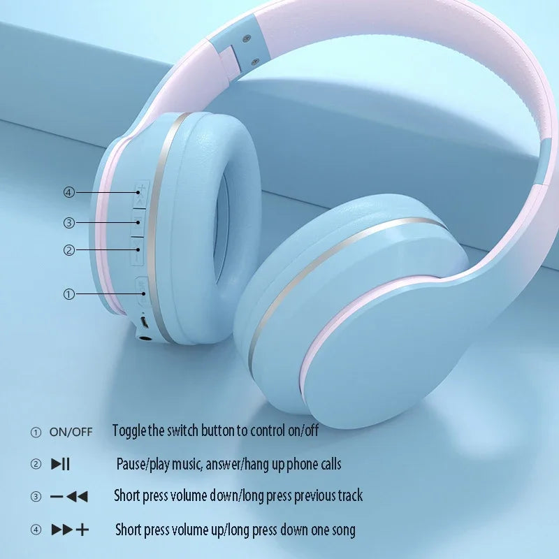 DR56 Wireless Bluetooth Headset for Children's Online Classes and Gaming, New Gradient E-sports Headset.