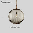 Single-head diameter 15cm smoke gray striped glass / Not include light source