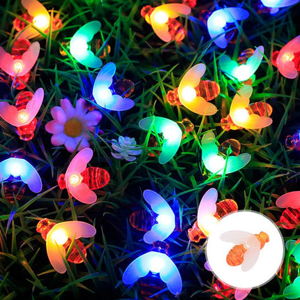 guirlanda de luzes solar flores LED Exterior