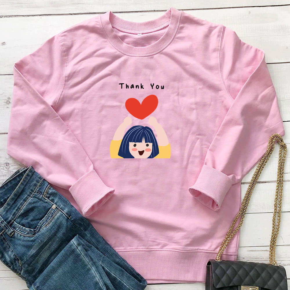 Love printed long sleeved hoodie