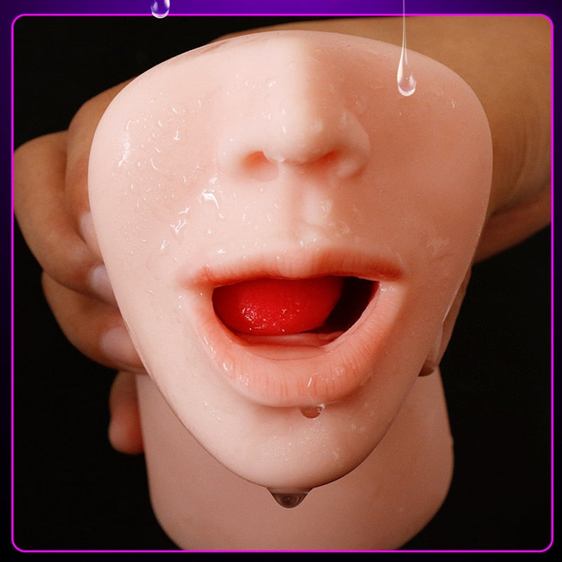 3D Male Masturbator — Mouth and Deep Throat | Medical-Grade Silicone | Adults (+18)