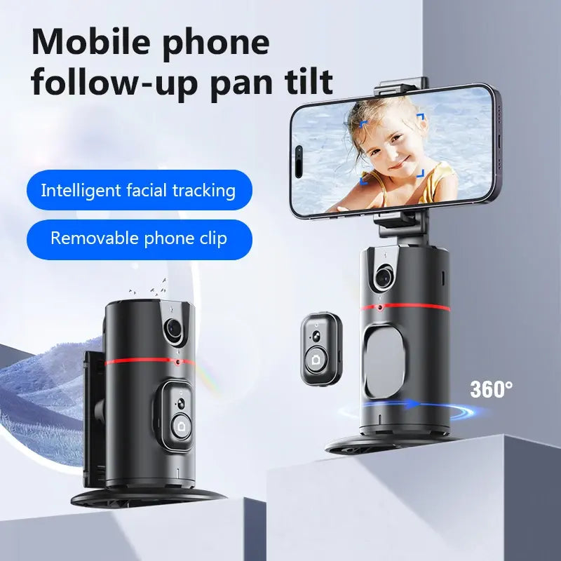 P02 Auto Face Tracking Stand 360° Rotation Phone Holder Desktop Tracking Gimbal Stabilizer Tripod for Live Vlogging Video