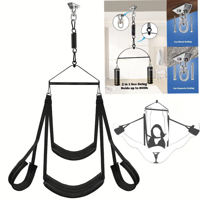 Baloiço Erotico de Teto 360º Rotatório — Nylon + Metal | Ajustável | Casais (+18)