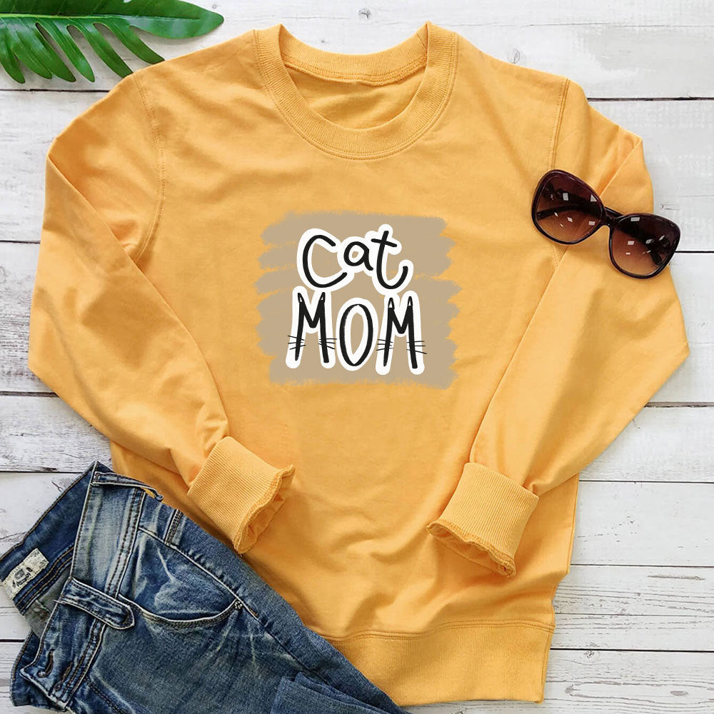 Loose round neck long sleeved hoodie