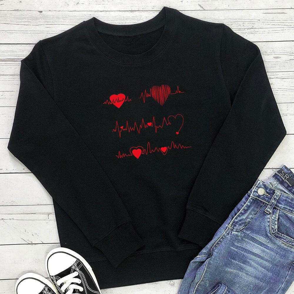 Round neck long sleeved sweatshirt
