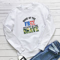 FREE BRAVE letter colored printed hoodie