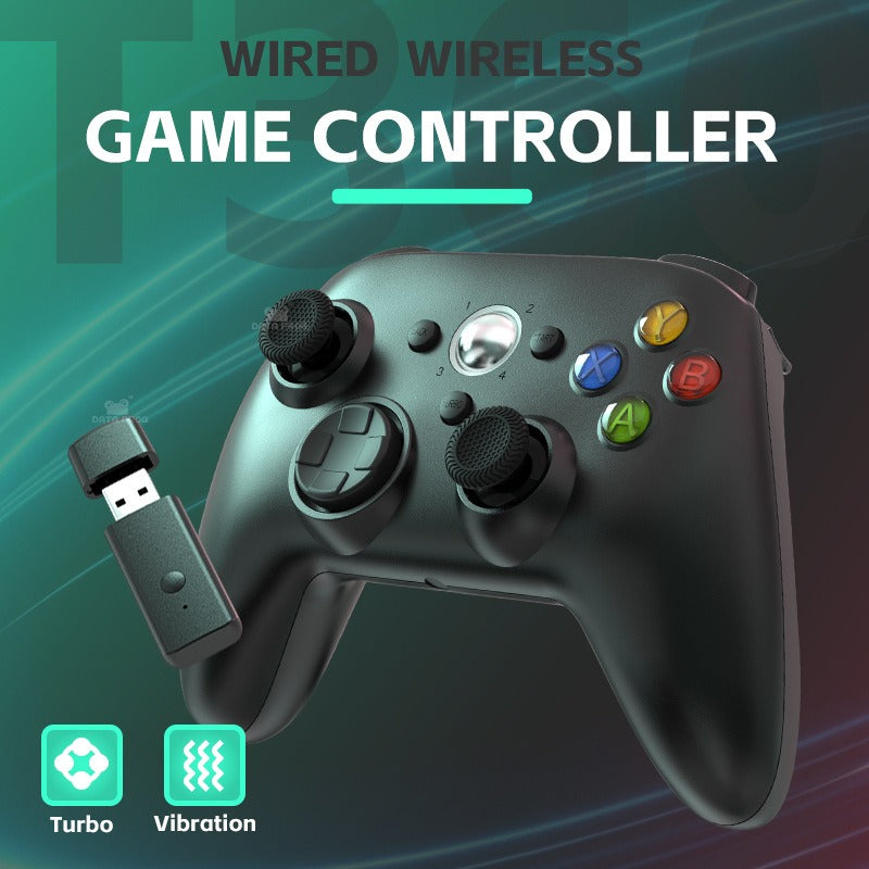 Xbox 360 wireless controller with Turbo function, Xbox 360 wired controller compatible with PC vibration controller