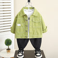 Boys Casual Long Sleeve Lapel Collar Lightweight Jacket