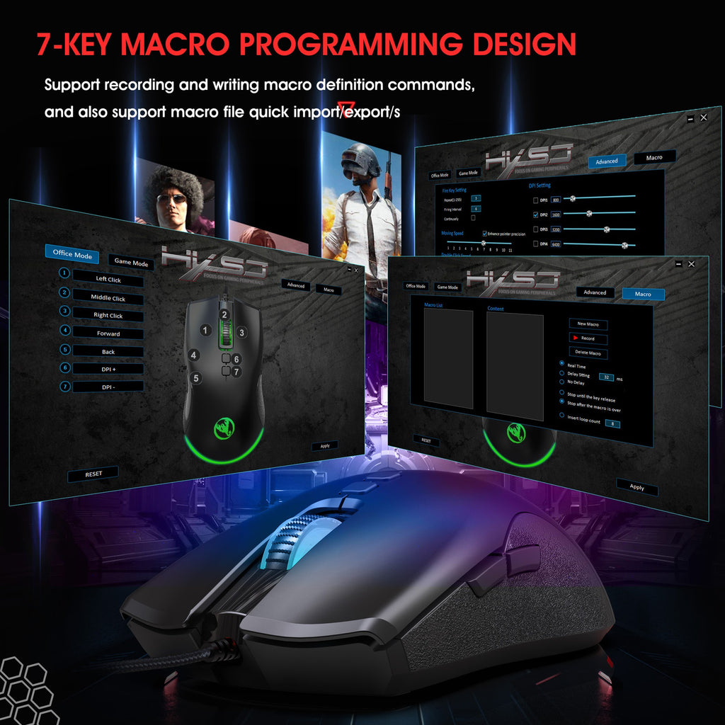 Esports Colorful Luminous Wired Mouse USB Laptop CF LOL Gaming Mouse
