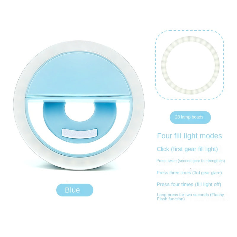 RK-12 Mobile Phone Fill Light Wholesale Live Beauty Selfie Lighting Round Flash Charging LED Fill Light