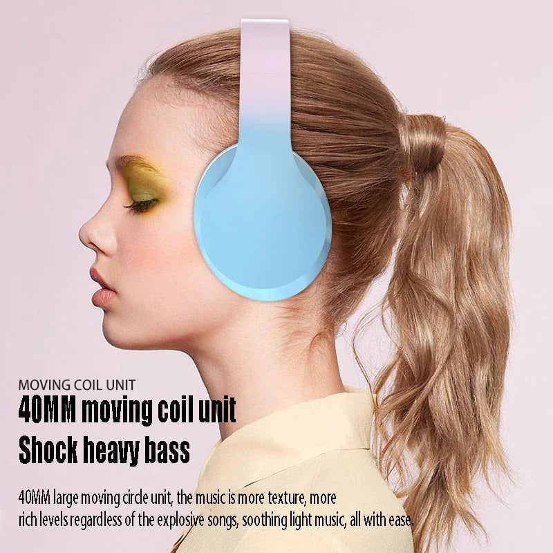 DR56 Wireless Bluetooth Headset for Children's Online Classes and Gaming, New Gradient E-sports Headset.