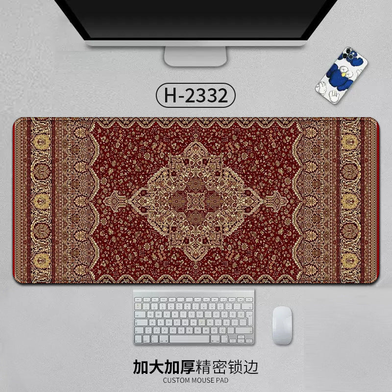Large Persian Mouse Pad Office Carpet MousePad Natural Rubber Lockedge Anti Slip Desk Mat Laptop Office Game Accessories Pad