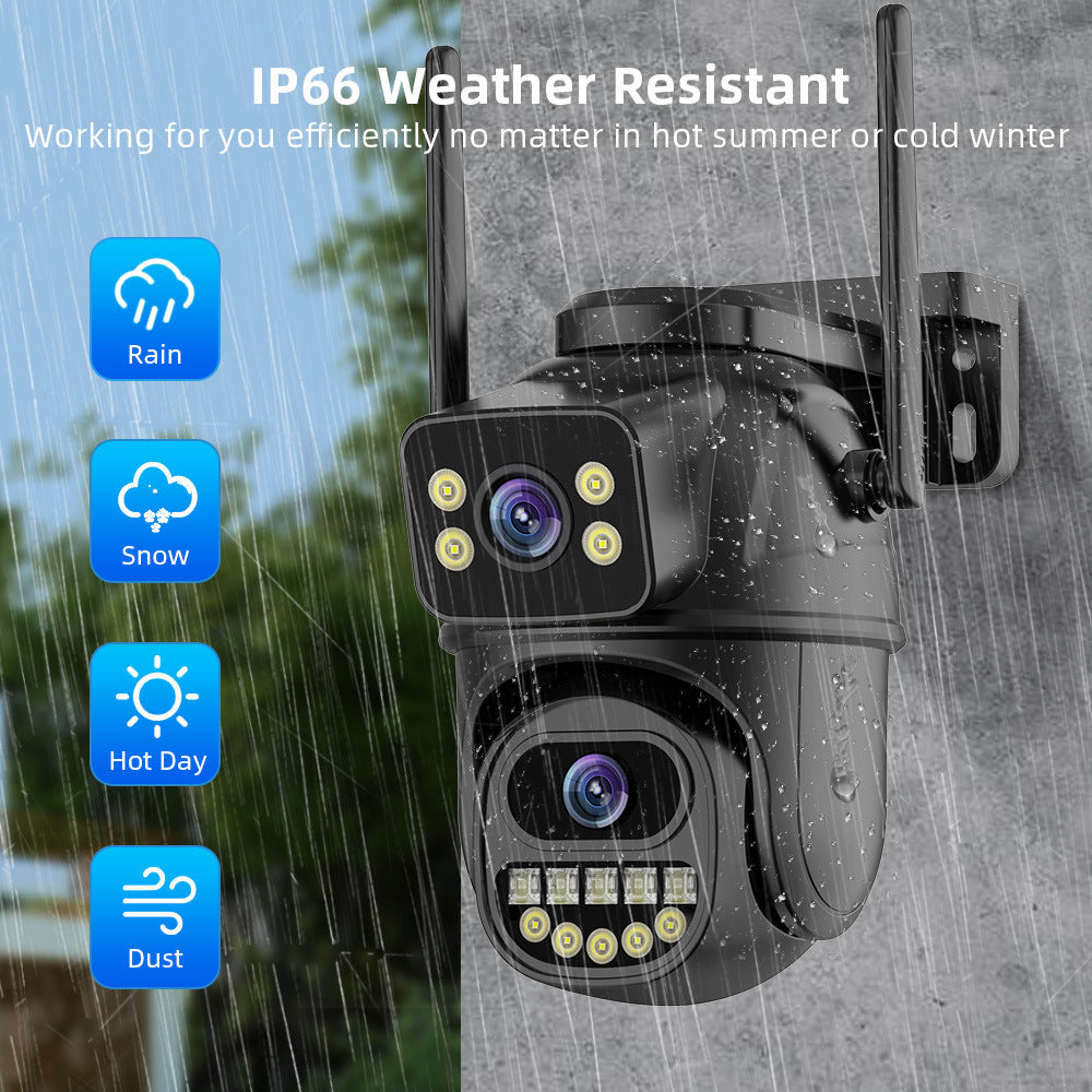 Dual screen wireless 360 degree mobile remote outdoor WiFi monitoring camera
