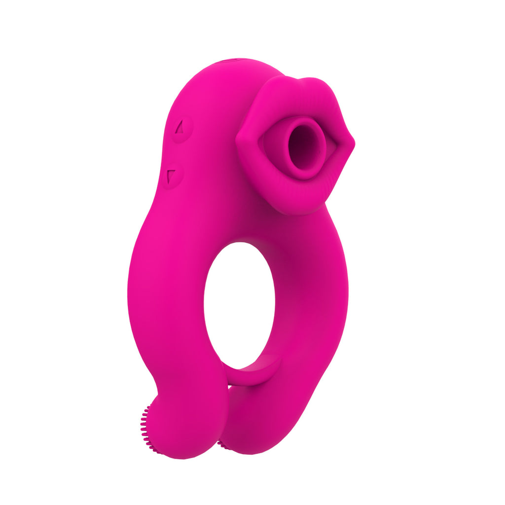 Anel de Bloqueio com Sucção e Vibração de Mamilos — ABS + Silicone | Casais (+18)