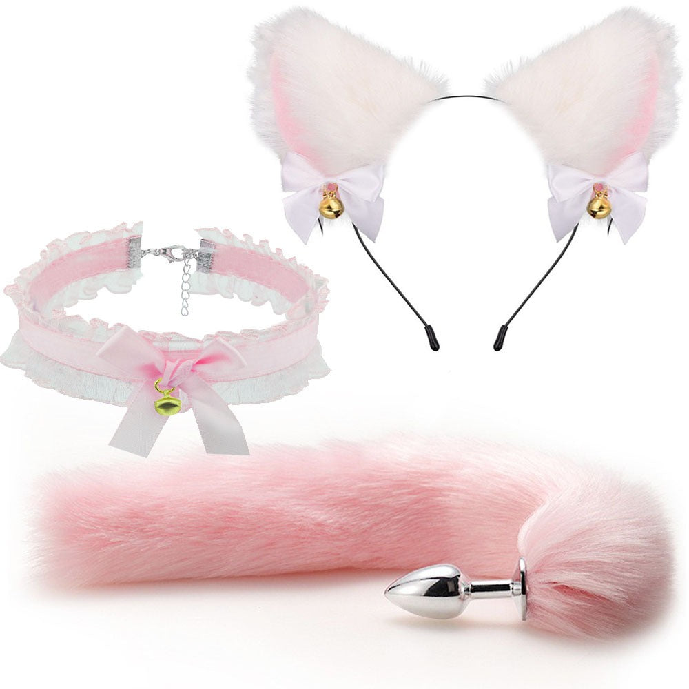 Kit Plug Anal Metálico com Cauda de Raposa — 3 ou 4 Peças | SM Adultos (+18)