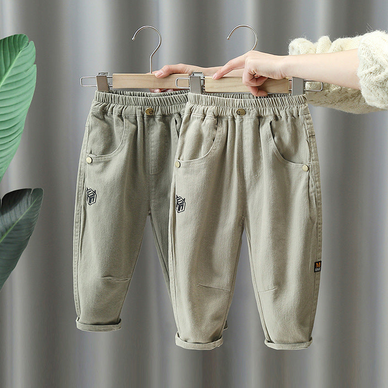 Boys Casual Cargo Pants Long Trousers