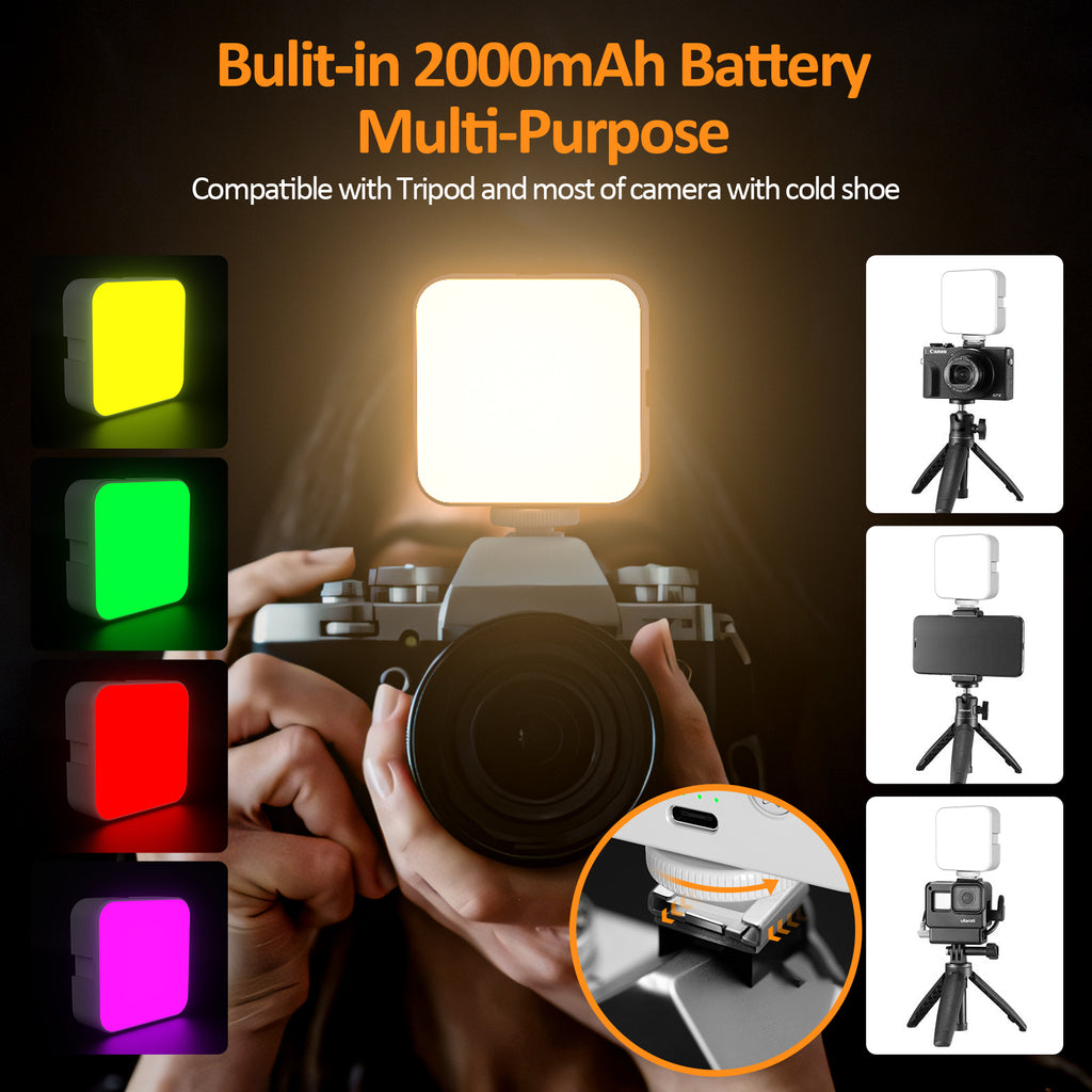 Camera pocket light, mini RGB atmosphere fill light for mobile phones, suitable for live streaming, VLOGs, video conferencing, and photography.