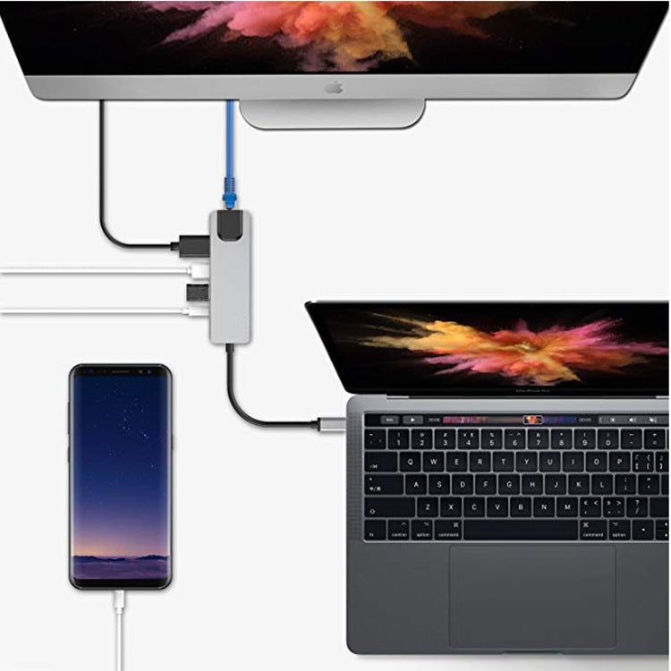 Type-C docking station, Type-C to 4K HDMI, Gigabit Ethernet, USB 3.0 hub, all-in-one