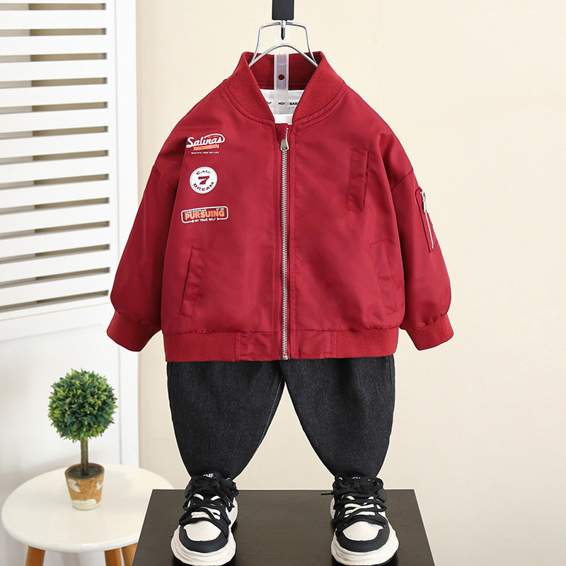 Casual Boys Baseball Jacket Spring Autumn Style