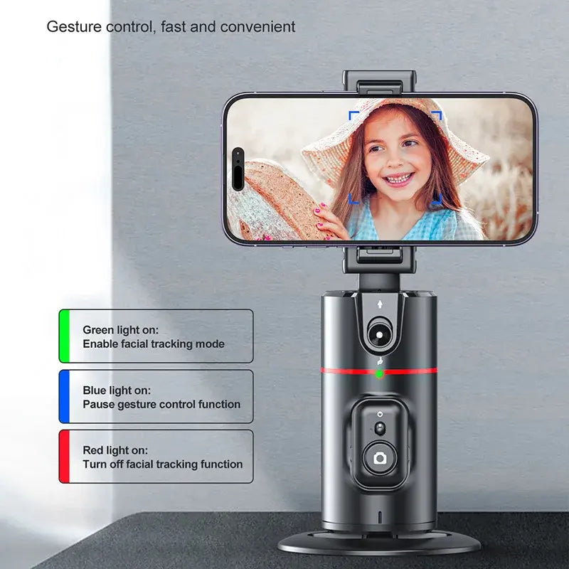 P02 Auto Face Tracking Stand 360° Rotation Phone Holder Desktop Tracking Gimbal Stabilizer Tripod for Live Vlogging Video