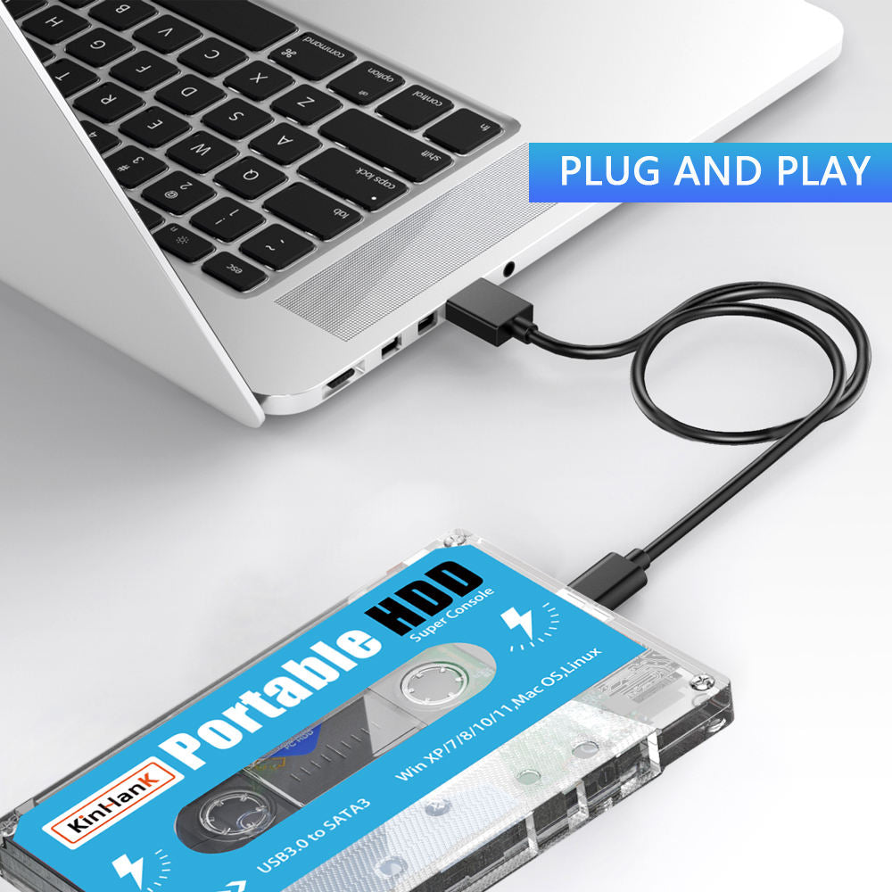 Kinhand 500GB Portable External HDD with 55,000 Retro Games for PSP/SEGA SATURN/Wii Gaming Card for Computer/Laptop