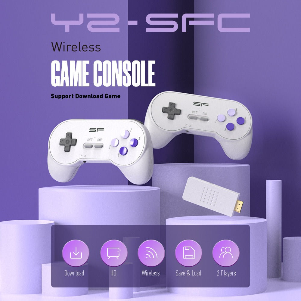 SFC Classic Retro Gaming Console Super SNES Wireless Dual Player HD Gaming Console Y2 SF Mini Gaming Console