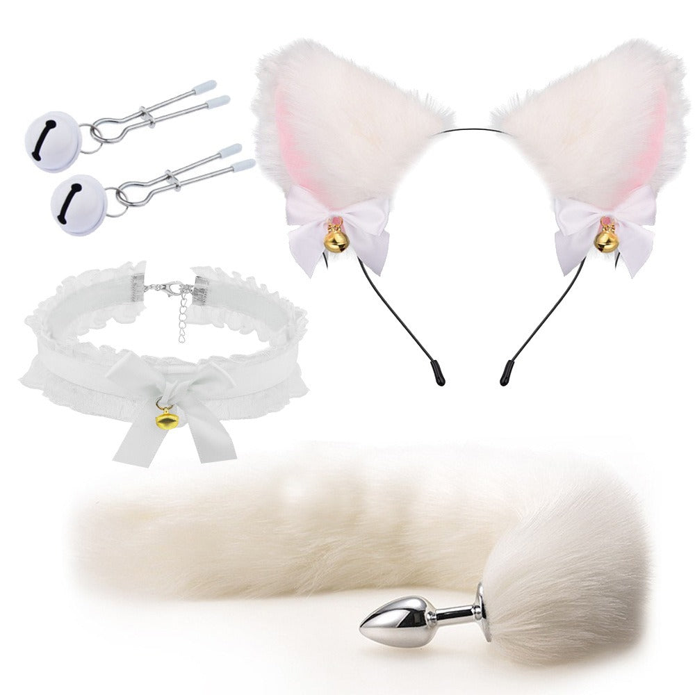 Kit Plug Anal Metálico com Cauda de Raposa — 3 ou 4 Peças | SM Adultos (+18)