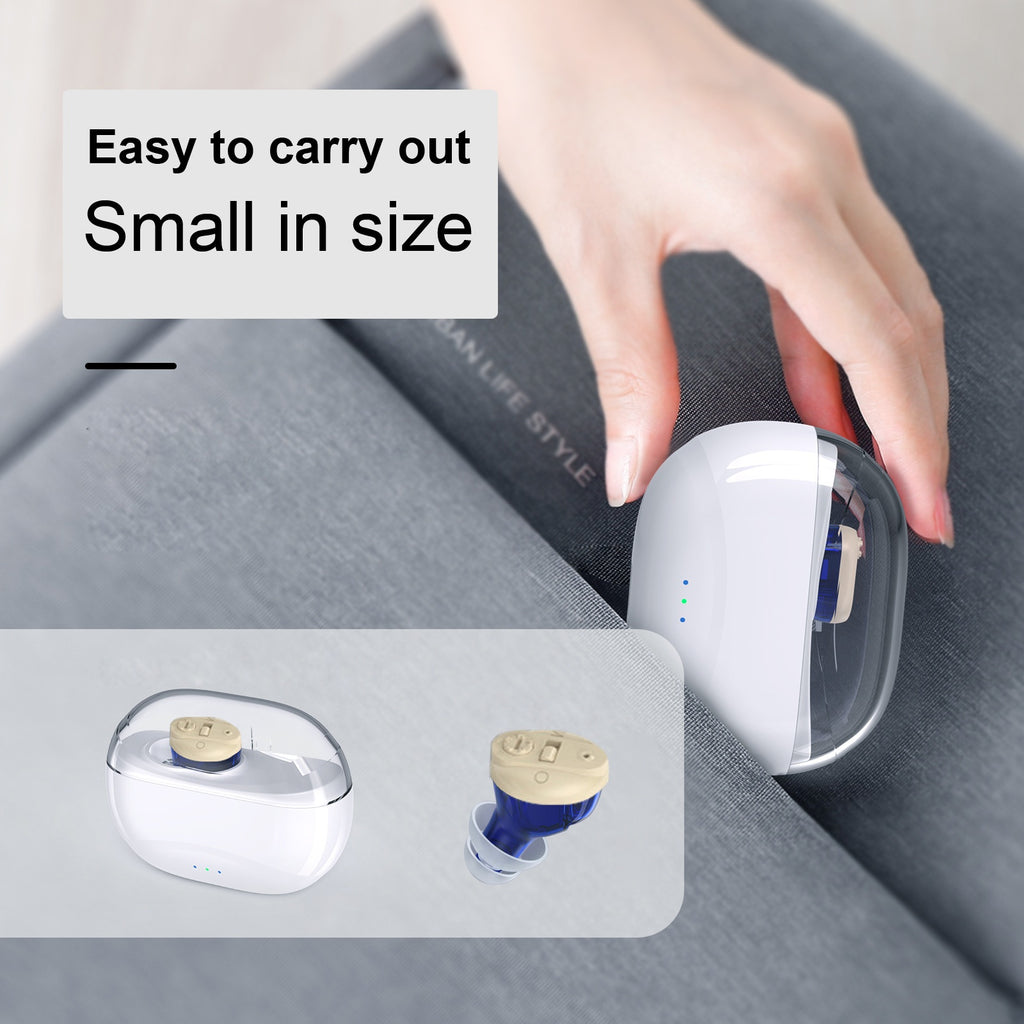 Magnetic Wireless Invisible Rechargeable In-the-Ear Hearing Aid Sound Amplifier for Seniors
