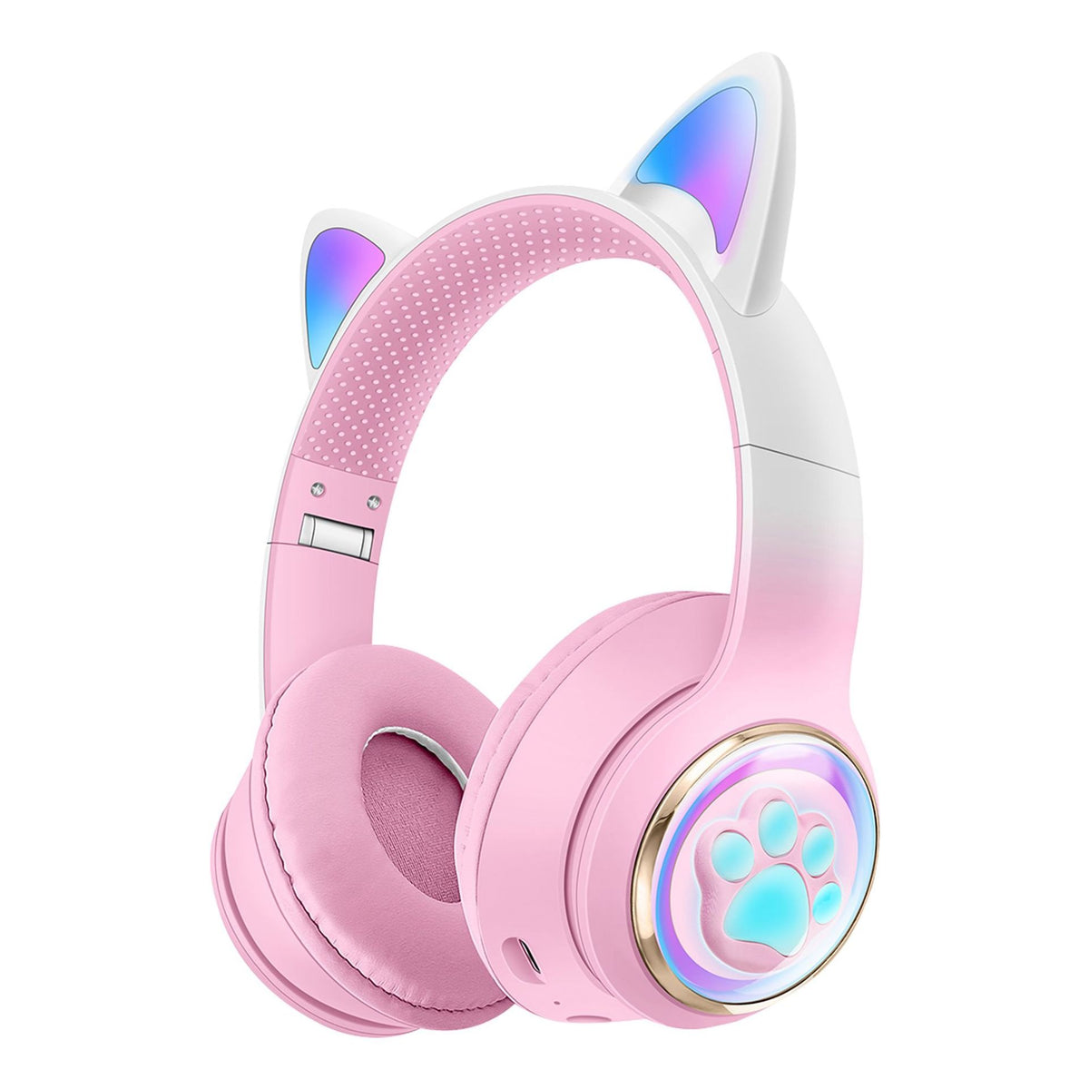 Luminous Cat Ears Cute Space Cabin Head-Mounted Bluetooth Headphones Heavy Bass Gaming Wireless Headphones