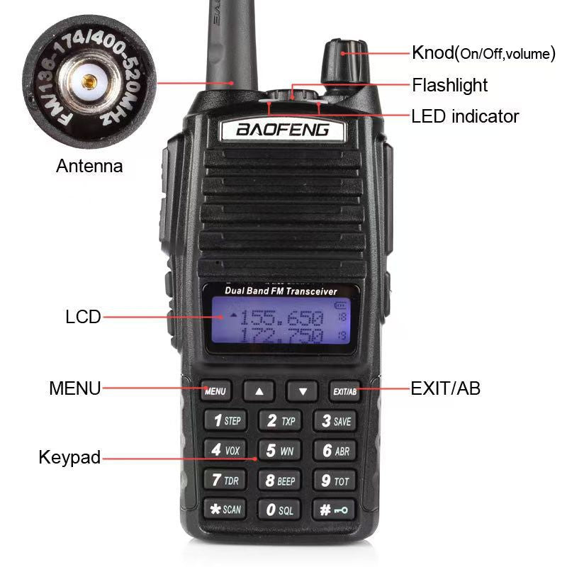 Baofeng UV-82 Dual Band Two-Way Radio High Power Walkie Talkie for Outdoor Driving