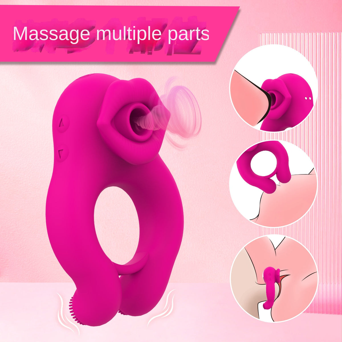 Anel de Bloqueio com Sucção e Vibração de Mamilos — ABS + Silicone | Casais (+18)