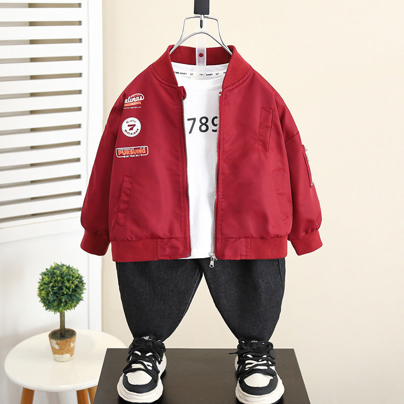 Casual Boys Baseball Jacket Spring Autumn Style