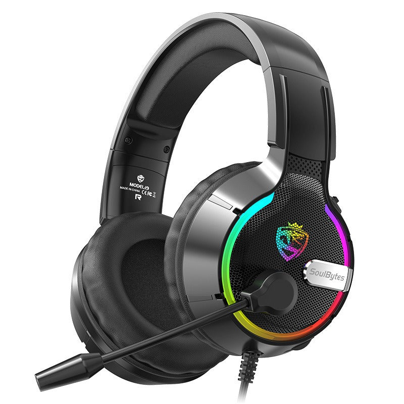 Head-mounted gaming headset Soulbytes S19 wired RGB computer headset streamer gaming headset