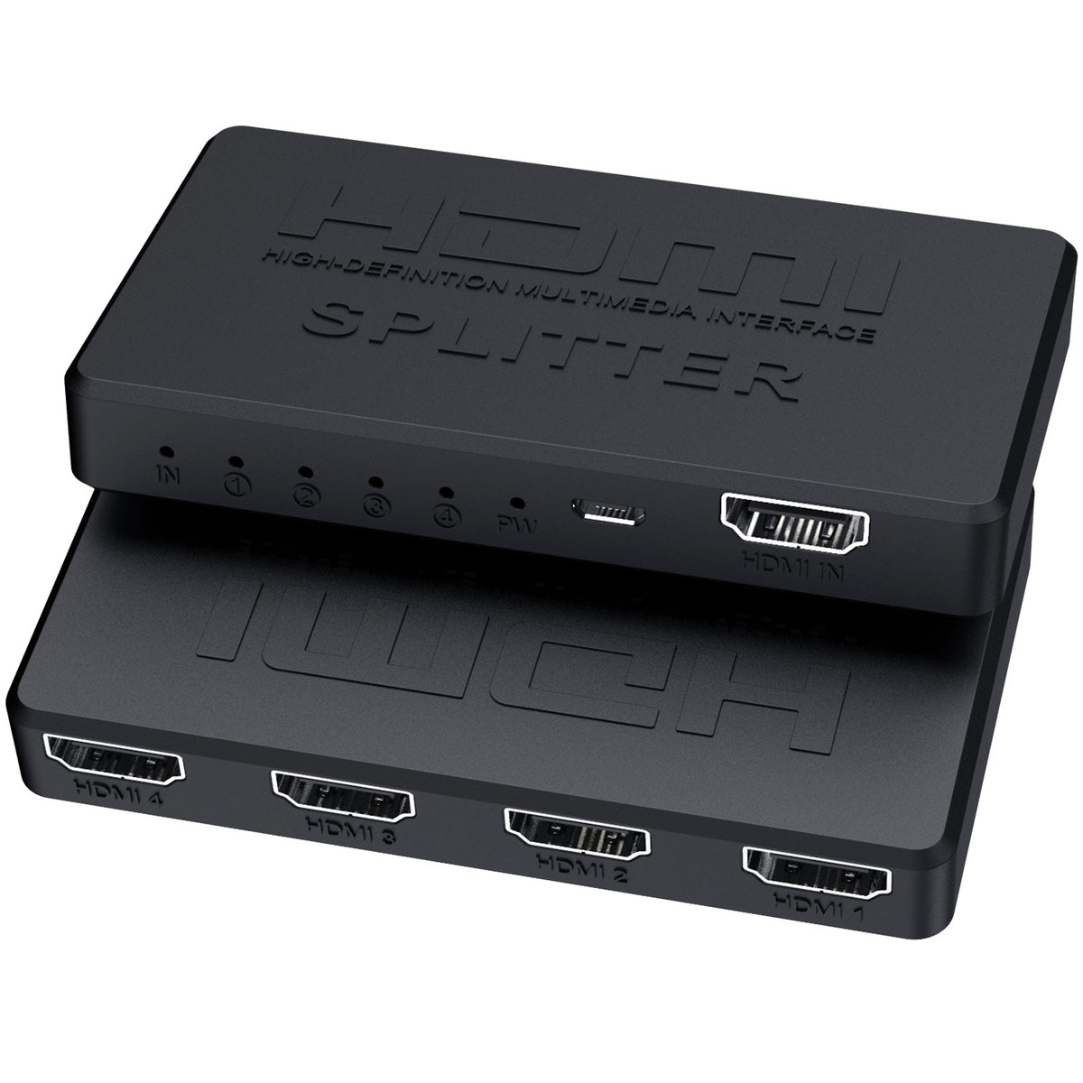 HDMI splitter 1/4 4K mini HDMI 1/4 splitter HD video on screen