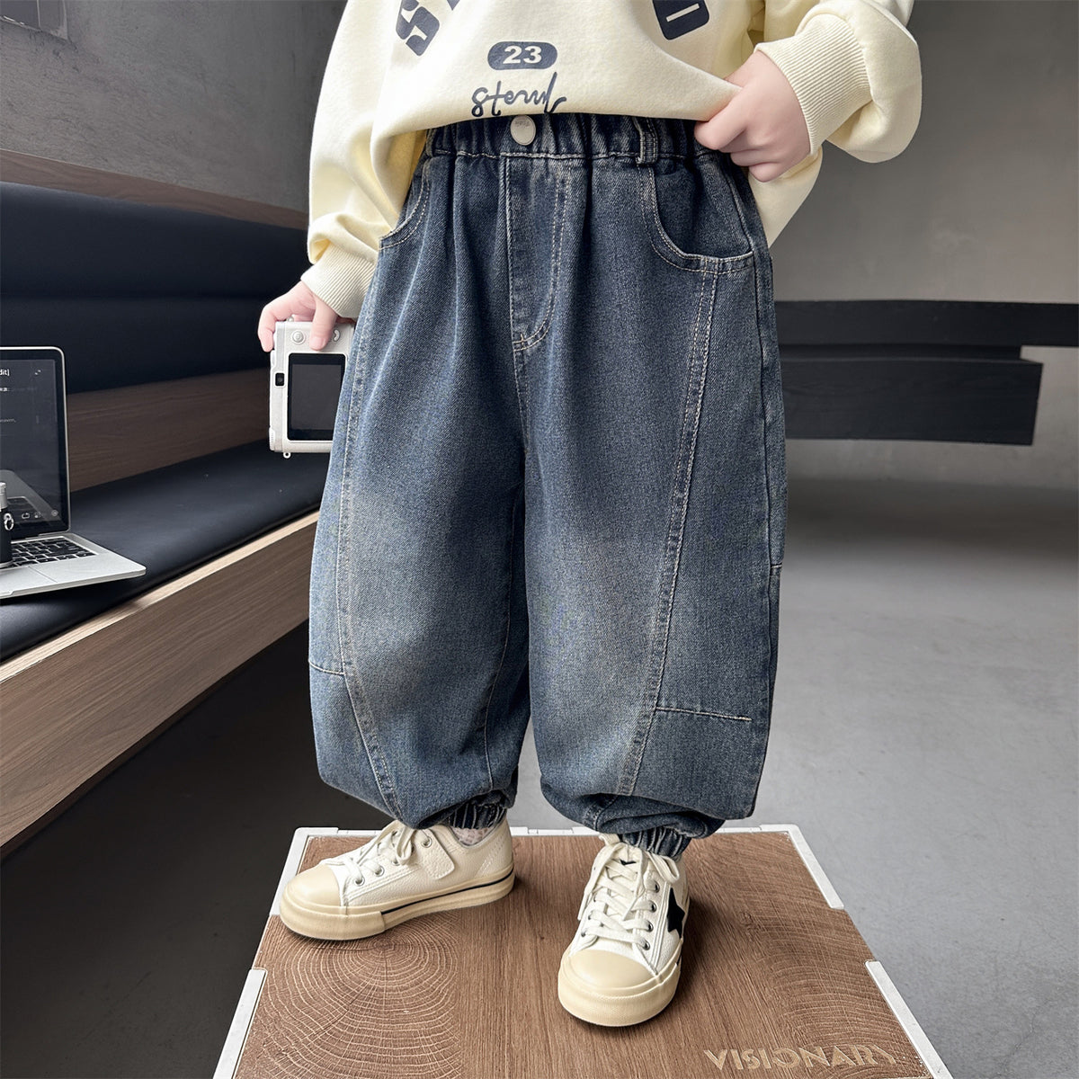 Boys' Cuffed Ankle Denim Pants