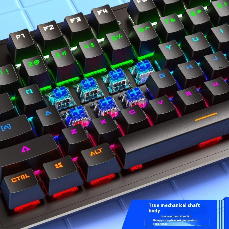 Cracked K880 Hot Swappable Mechanical Keyboard, Esports Gaming, Green Switch Office Computer Keyboard, Wired Mechanical Keyboard