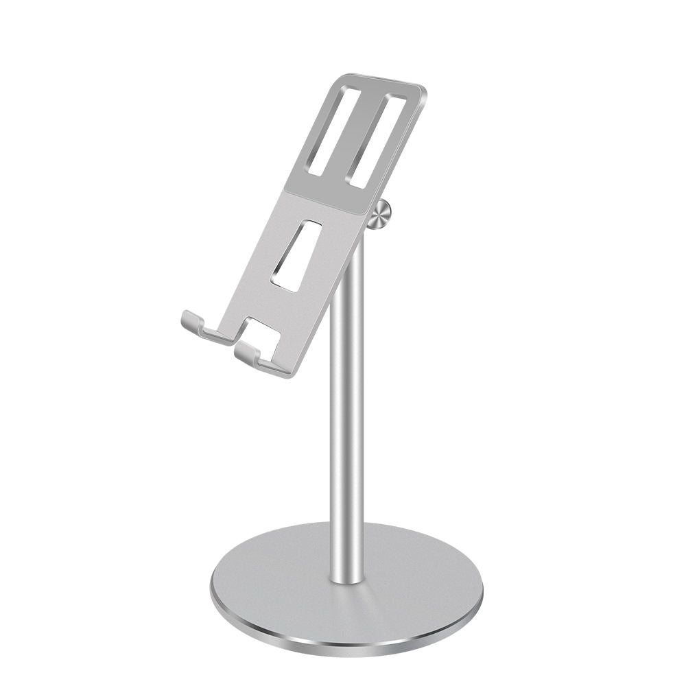 Suporte de mesa ajustável em altura e ângulo para tablet e telemóvel em alumínio