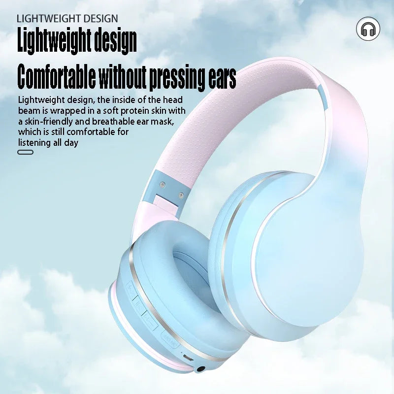 DR56 Wireless Bluetooth Headset for Children's Online Classes and Gaming, New Gradient E-sports Headset.