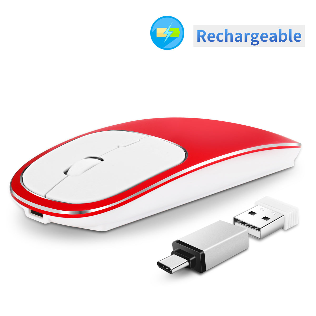 Wireless Silent 2.4G Charging Mouse Portable for Desktop and Laptop Office Use
