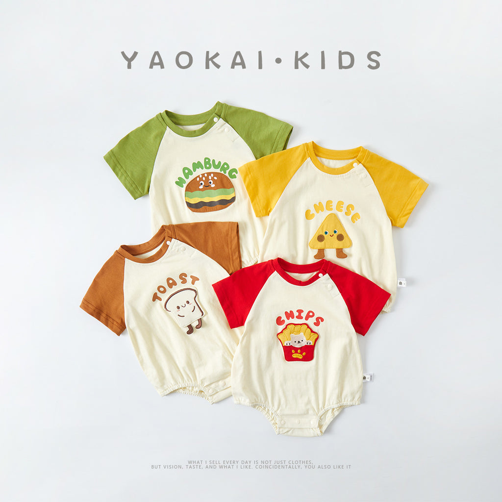 Cartoon Romper Summer New Baby Short Sleeve Bodysuit Infant Onesie