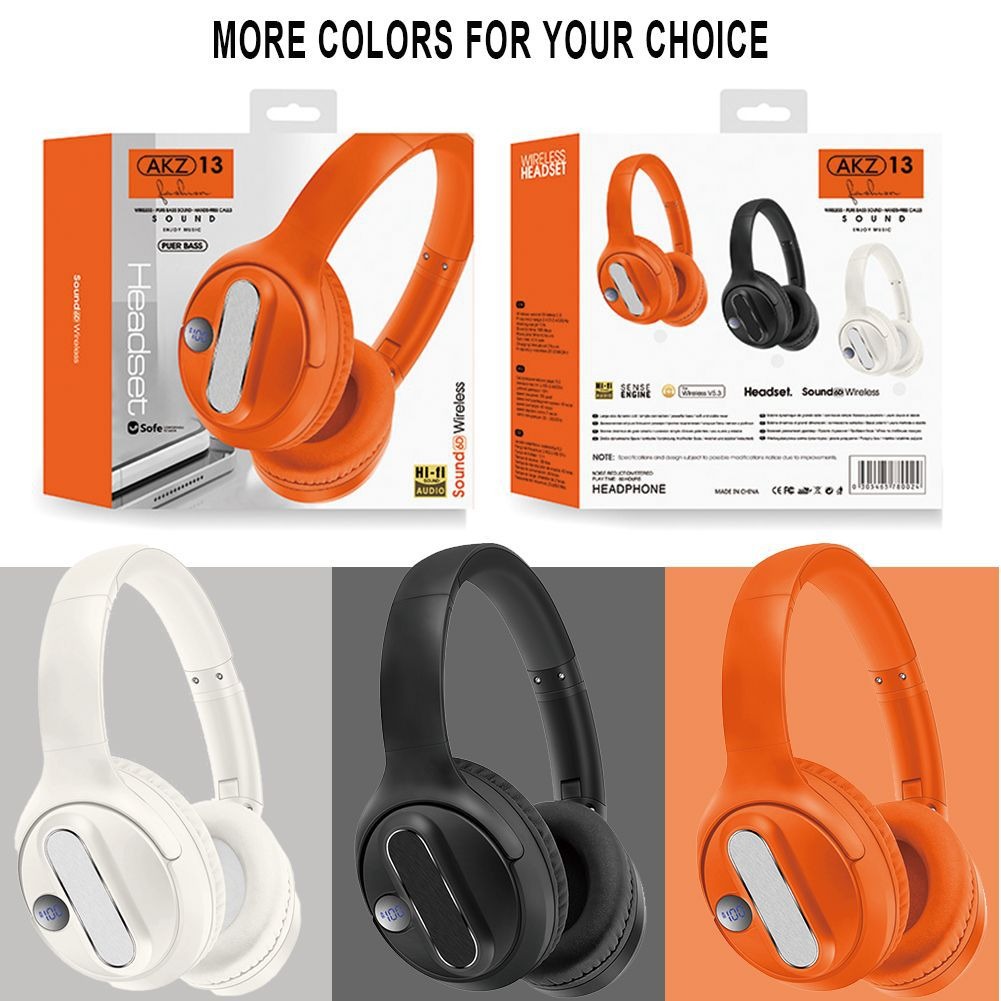 AKZ-13 wireless Bluetooth headset with battery level display and long battery life foldable