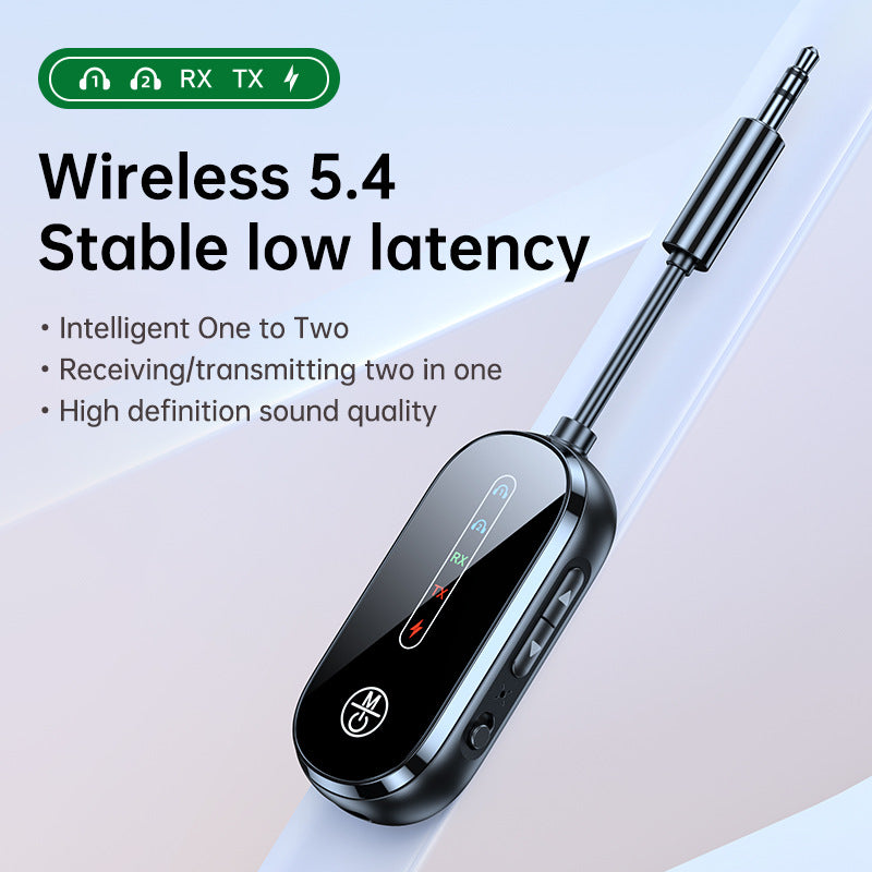 Recetor e Transmissor Bluetooth 2-em-1 – Carro, Ginásio e Viagem