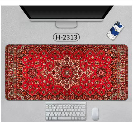 Large Persian Mouse Pad Office Carpet MousePad Natural Rubber Lockedge Anti Slip Desk Mat Laptop Office Game Accessories Pad