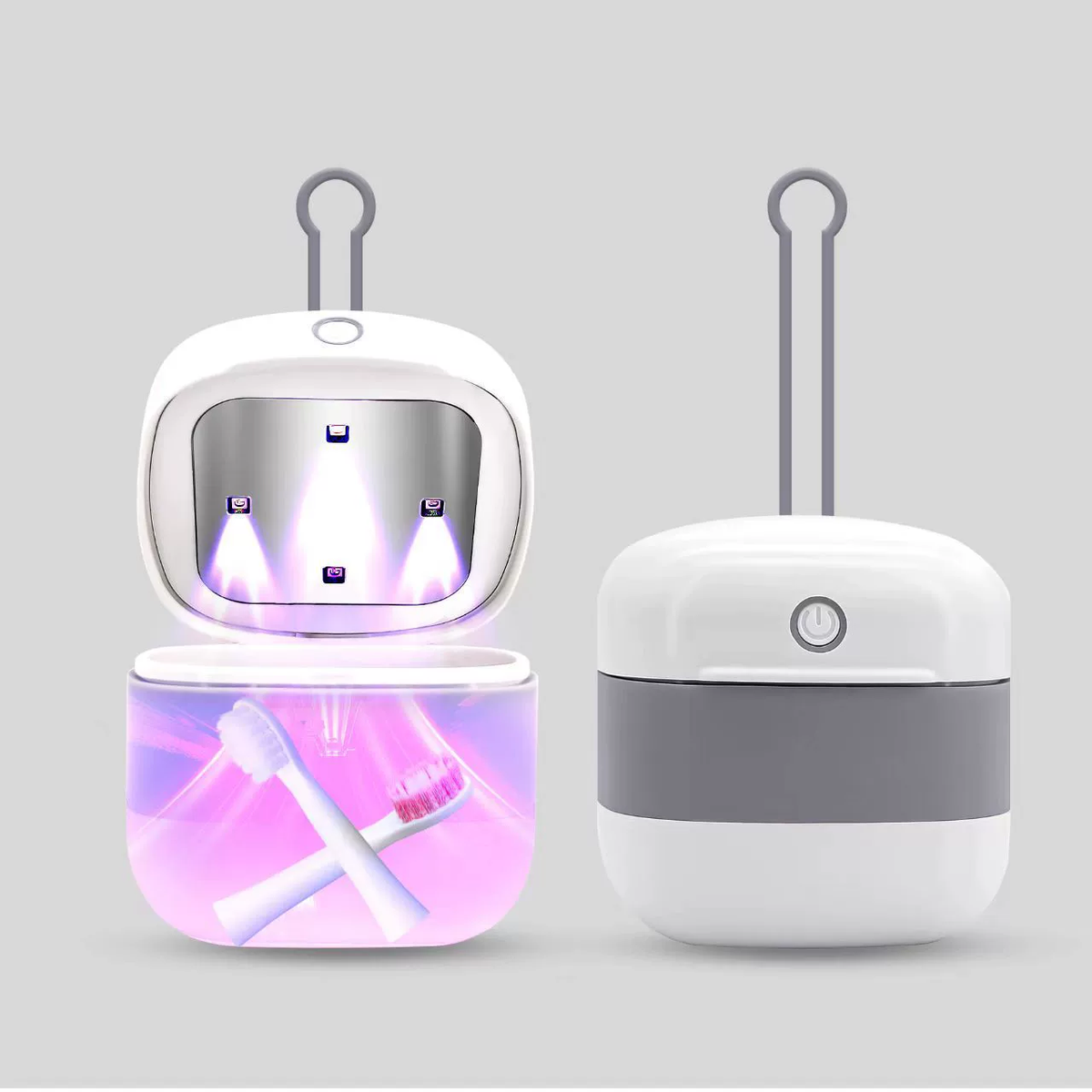 Portable UV sterilizer box for pacifiers and Bluetooth earphones